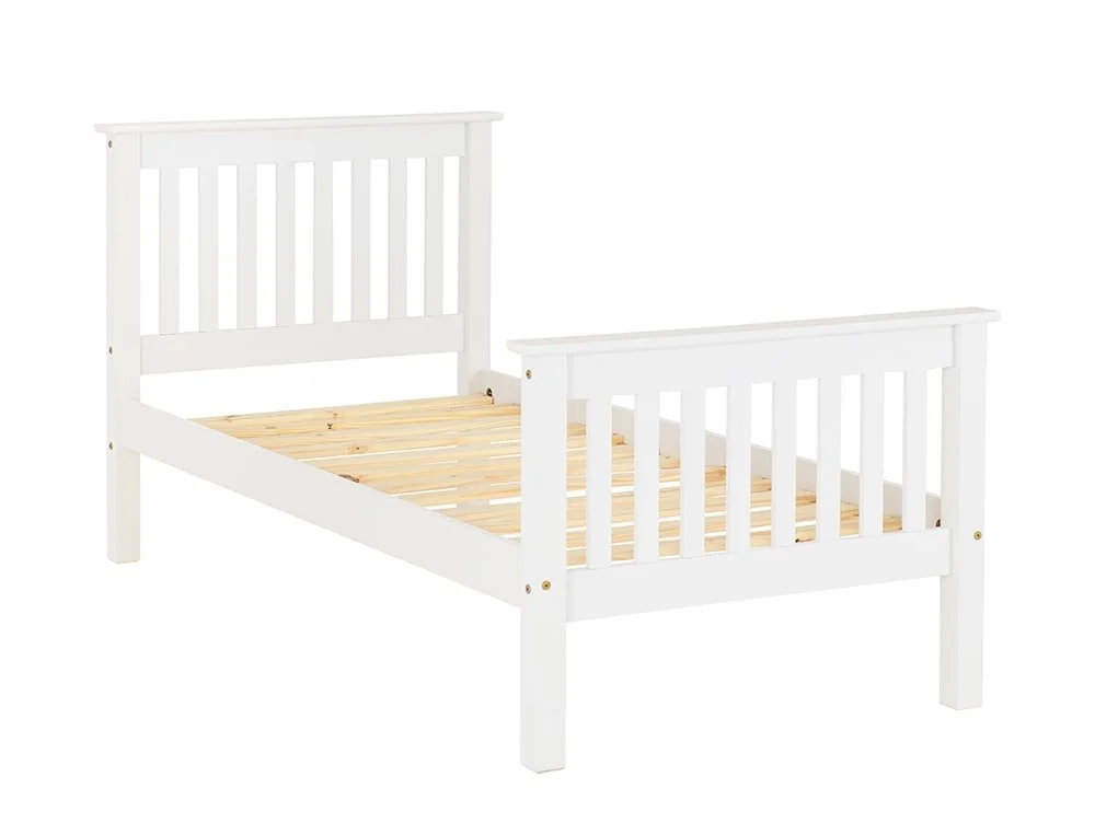 Seconique Seconique Monaco White Wooden Bed Frame (High Footend)