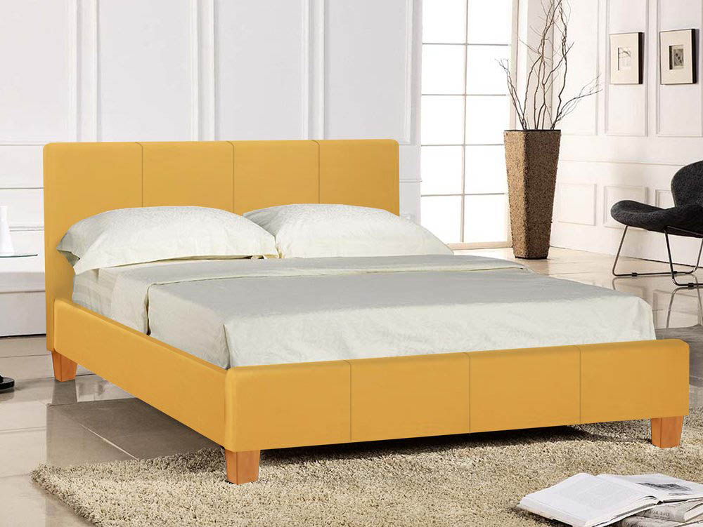 Seconique Seconique Prado 4ft6 Double Mustard Upholstered Fabric Bed Frame