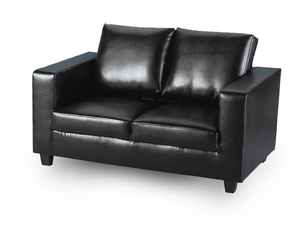 Seconique Seconique Tempo Black Faux Leather 2 Seater Sofa