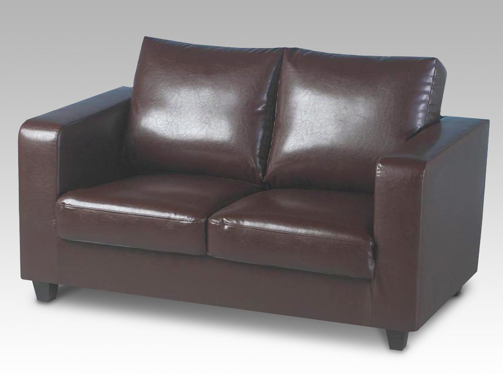 Seconique Seconique Tempo Brown Faux Leather 2 Seater Sofa