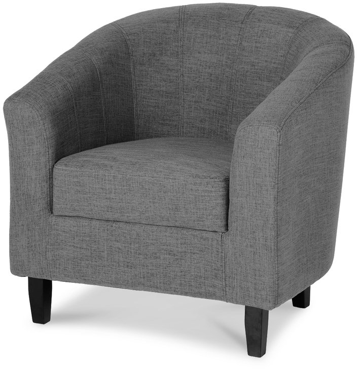 Seconique Tempo Grey Upholstered Fabric, Tub Chair Grey Fabric