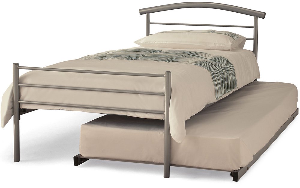 Serene Serene Brennington 3ft Single Silver Metal Guest Bed Frame