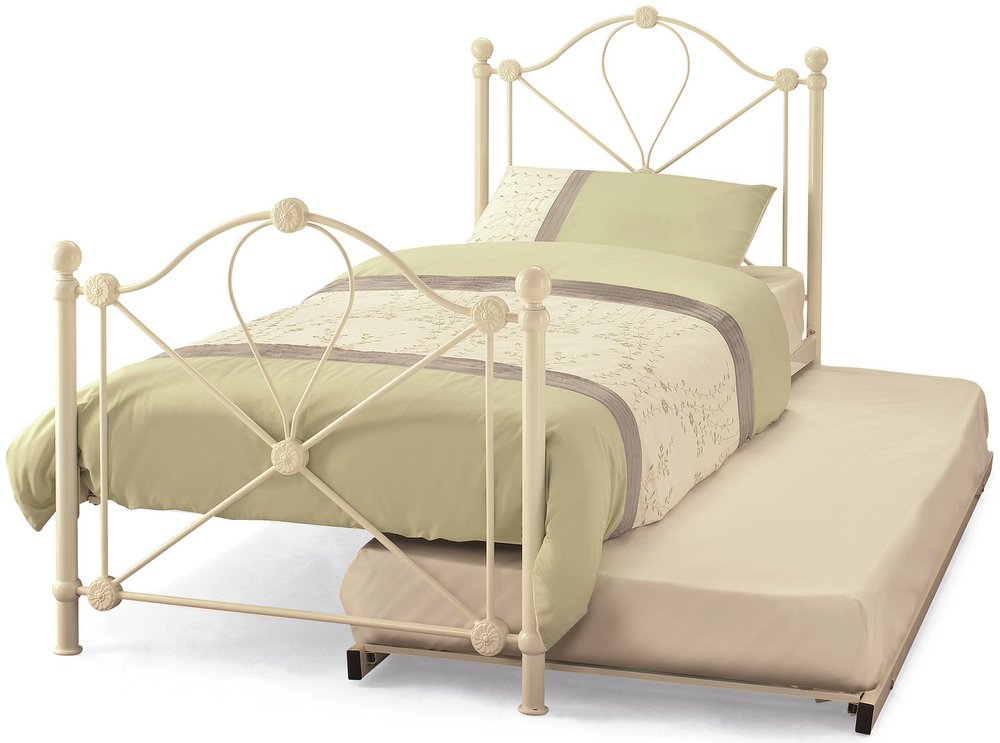 Serene Serene Lyon 3ft Single Ivory Metal Guest Bed Frame