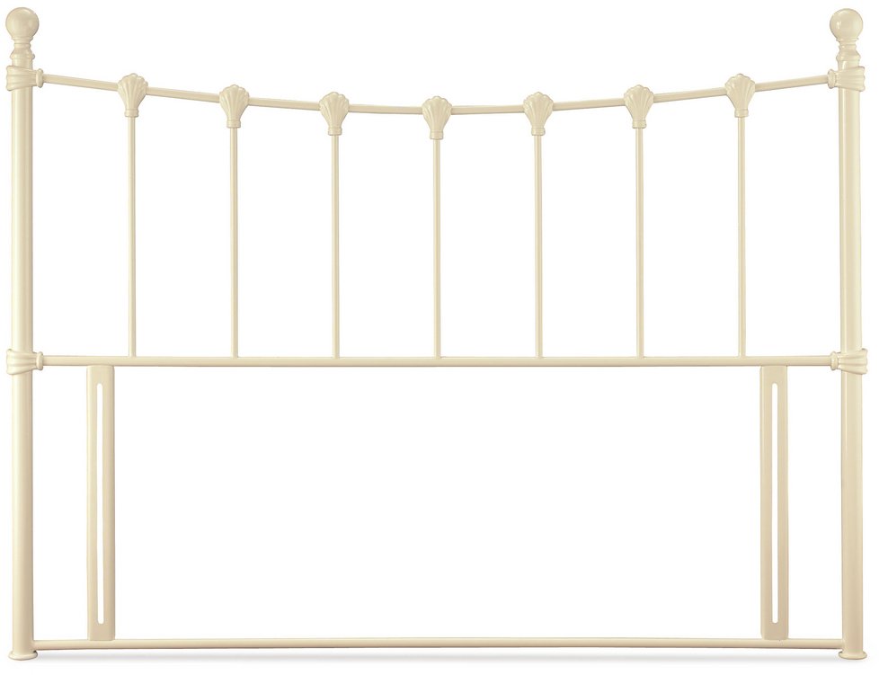 Serene Serene Marseille 4ft Small Double Ivory Floor Standing Metal Headboard