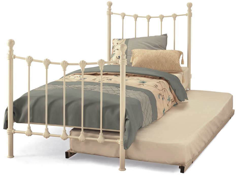 Serene Serene Marseille 3ft Single Ivory Metal Guest Bed Frame