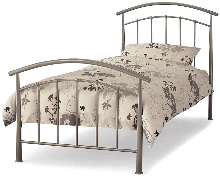 Serene Serene Mercury 3ft Single Silver Metal Bed Frame