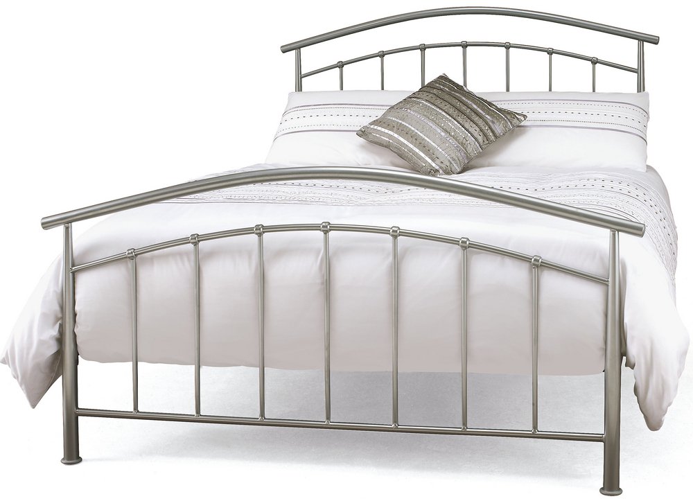 Serene Serene Mercury 5ft King Size Silver Metal Bed Frame