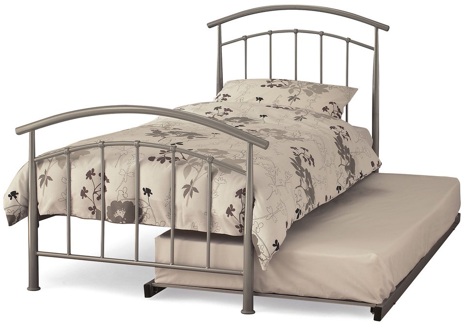 Serene Serene Mercury 3ft Single Silver Metal Guest Bed Frame