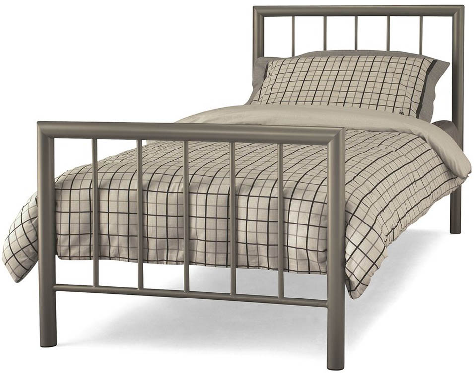 Serene Serene Modena 3ft Single Champagne Metal Bed Frame