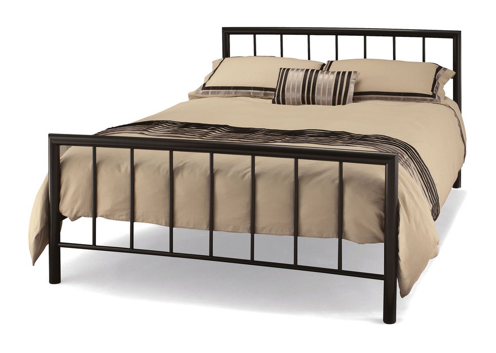 Serene Serene Modena 4ft Small Double Black Metal Bed Frame