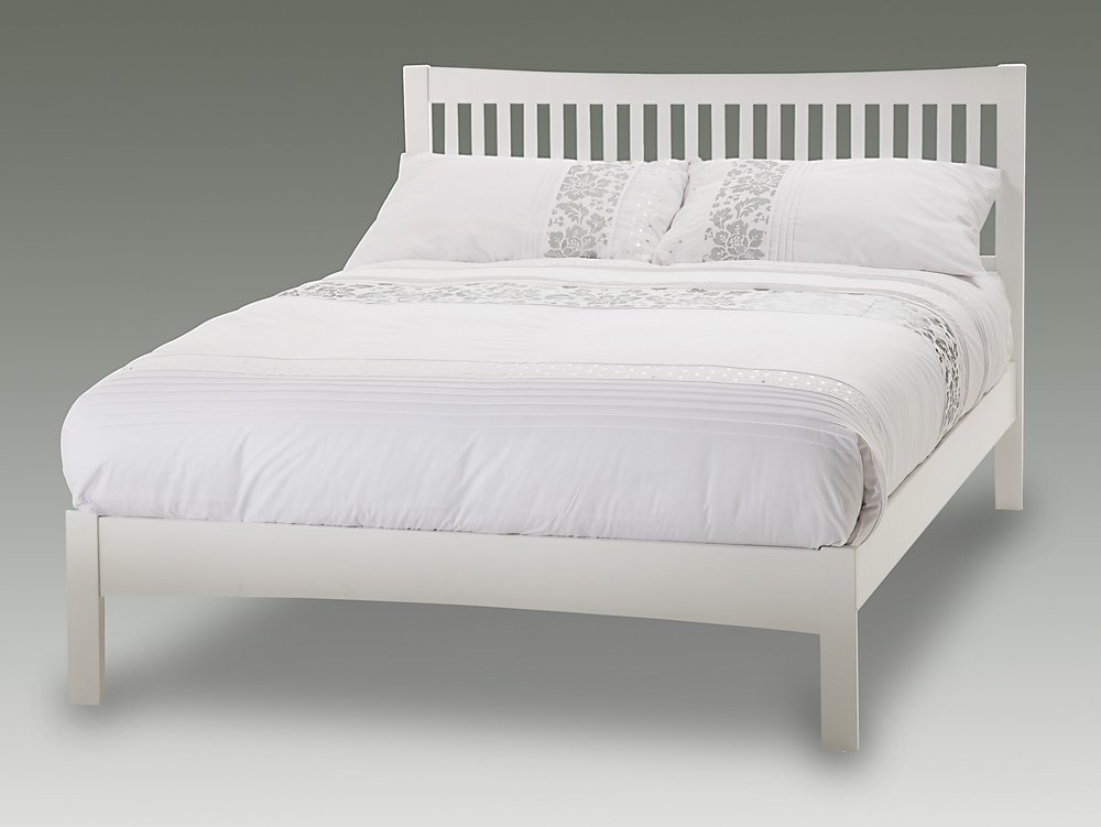 Serene Mya 4ft6 Double Opal White, Shaker Style Double Bed Frame