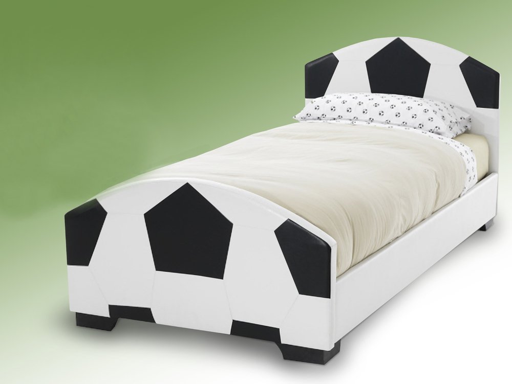 Serene Serene Pallone Football 3ft Single Upholstered Faux Leather Bed Frame