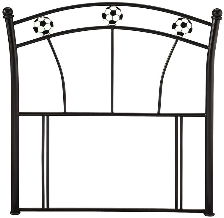 Serene Serene Soccer Football 3ft Single Black Metal Headboard