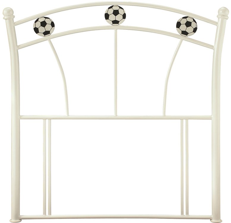 Serene Serene Soccer Football 3ft Single White Metal Headboard