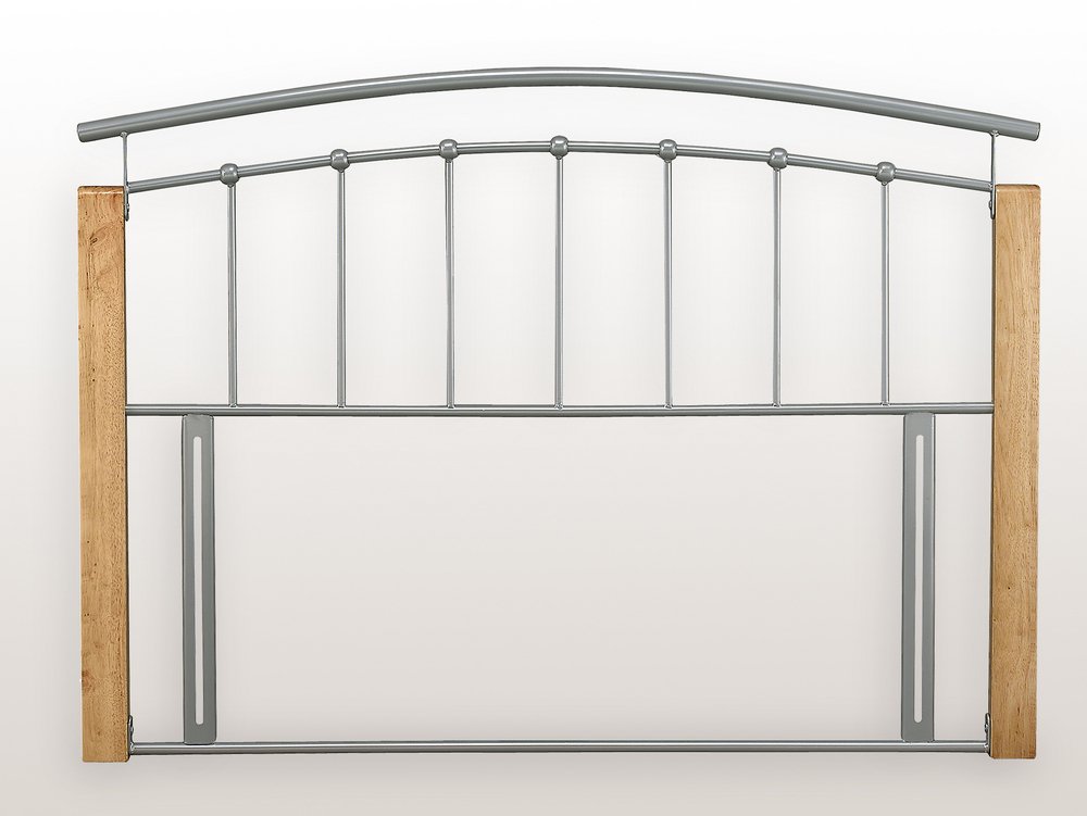 Serene Serene Tetras 4ft6 Double Silver Floor Standing Metal Headboard