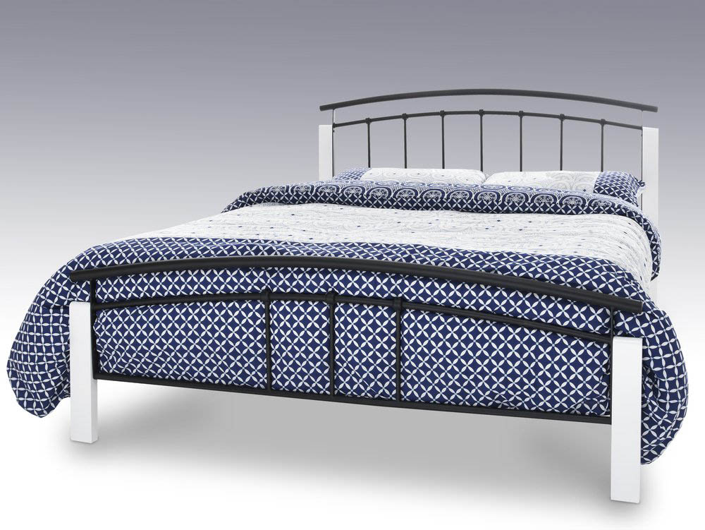 Serene Serene Tetras 5ft King Size Black and White Metal Bed Frame
