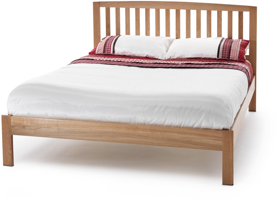 Serene Thornton 4ft6 Double Oak Wooden, King Size Oak Bed Frame With Headboard