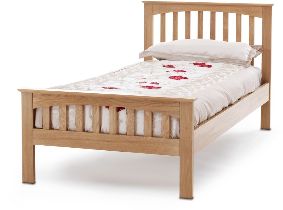 Serene Windsor 3ft Single Oak Wooden, Single Bed Frame And Mattress Set