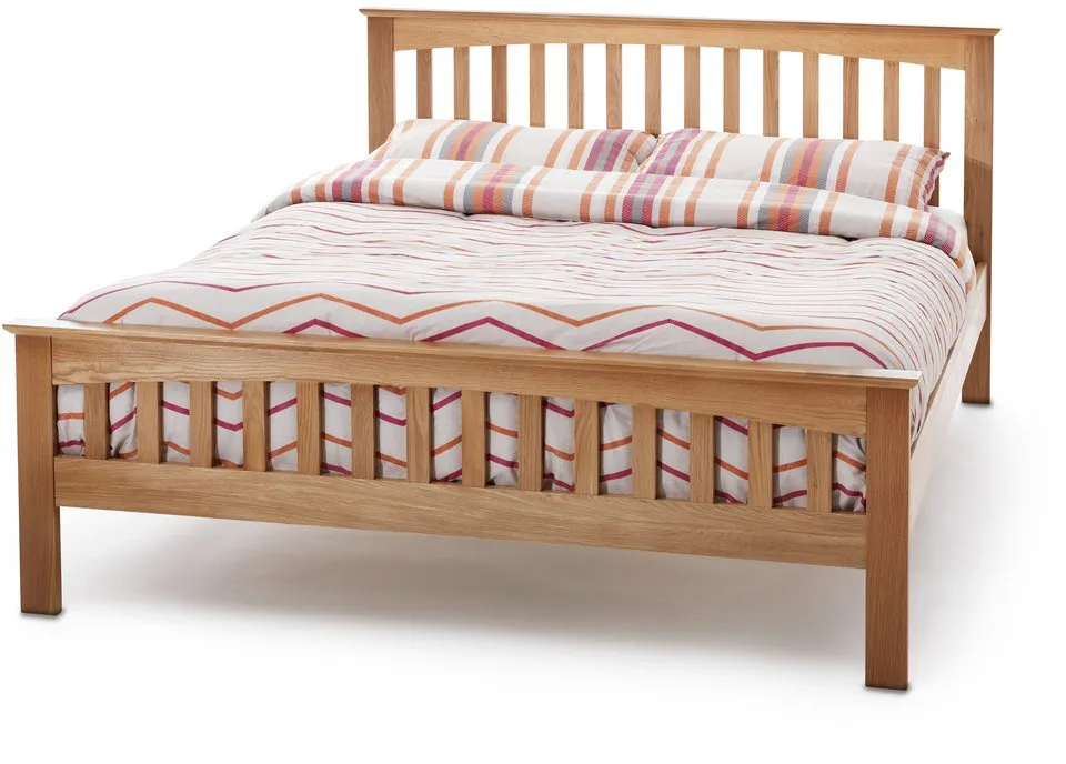 Serene Serene Windsor 5ft King Size Oak Wooden Bed Frame