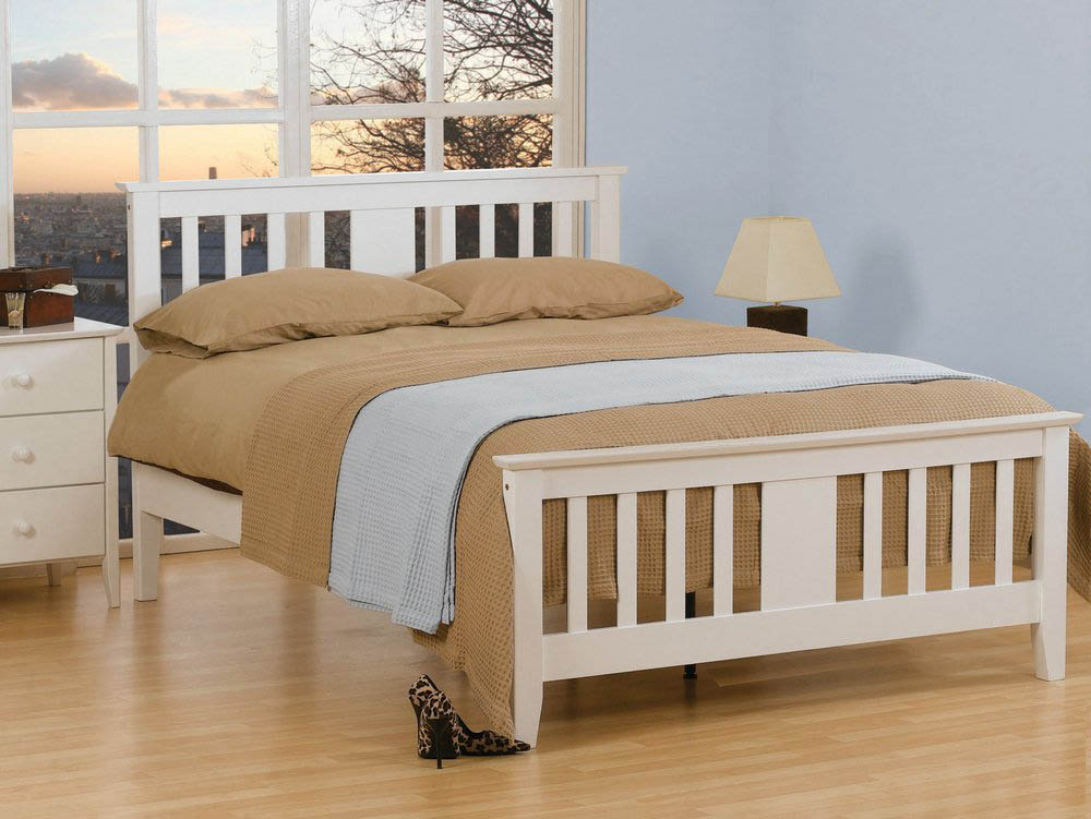 Sweet Dreams Kestrel 5ft King Size, White Wooden King Size Bed Frame With Drawers