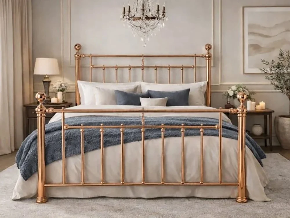 Time Living Time Living Alexander Rose Gold Metal Bed Frame