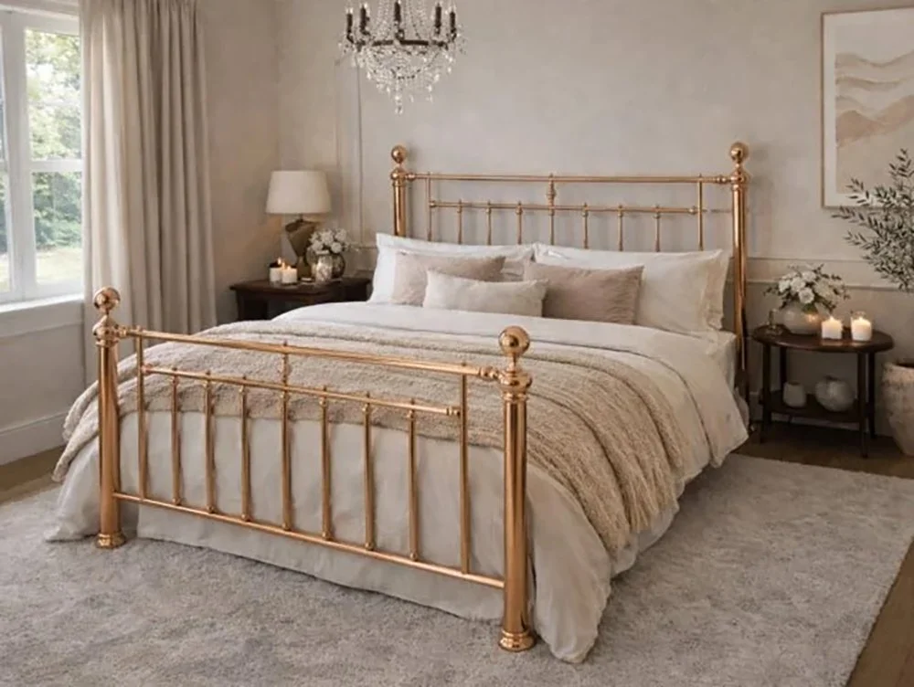 Time Living Time Living Alexander Rose Gold Metal Bed Frame