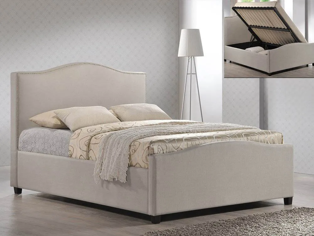 Time Living Time Living Brunswick 5ft King Size Sand Fabric Ottoman Bed Frame