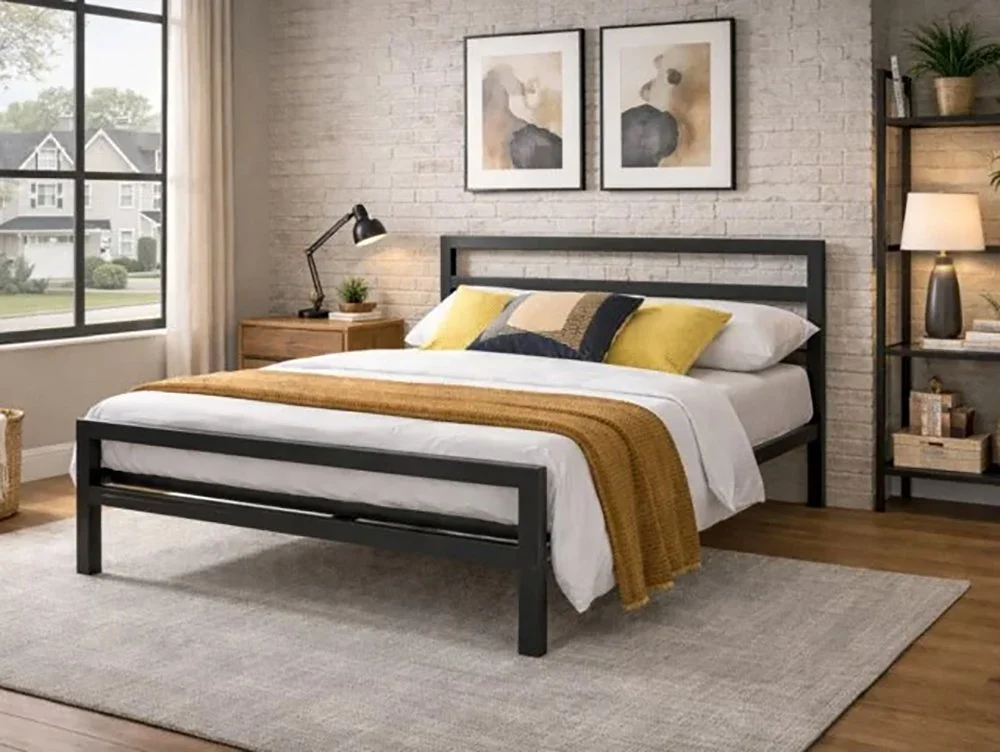 Time Living Time Living City Block Black Metal Bed Frame