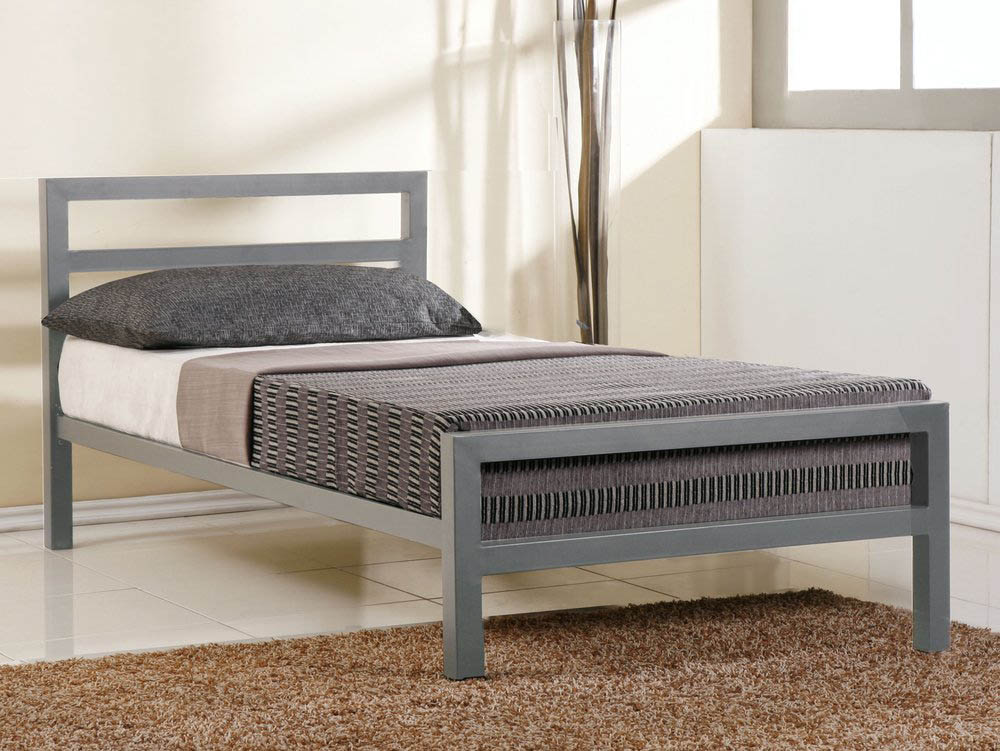 Time Living City Block 3ft Single Grey, Strong Bed Frames