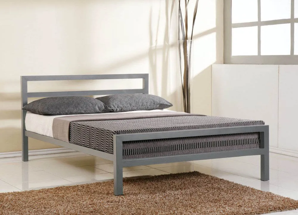 Time Living Time Living City Block 4ft Small Double Grey Metal Bed Frame