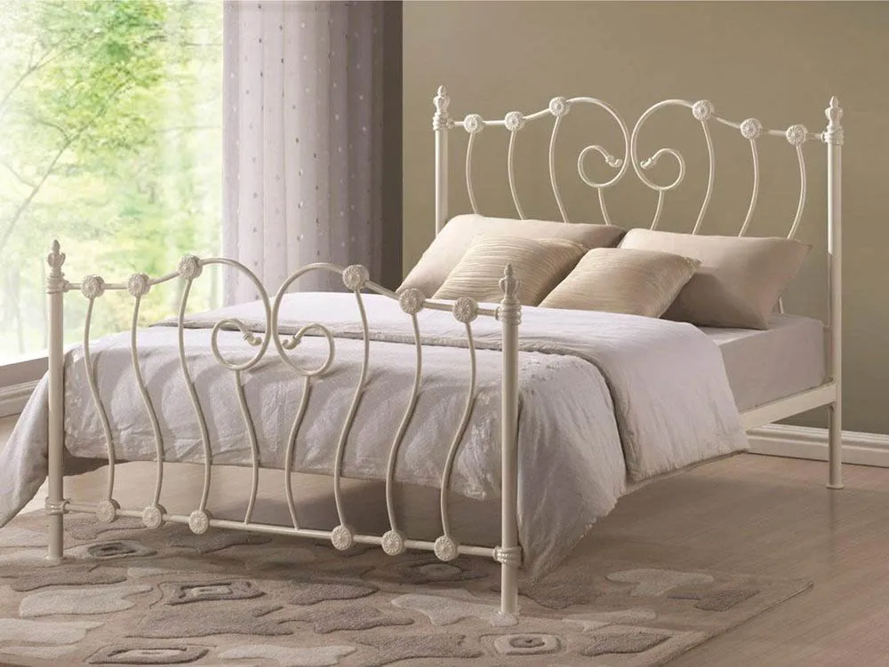 Time Living Inova 4ft6 Double Ivory Metal Bed Frame