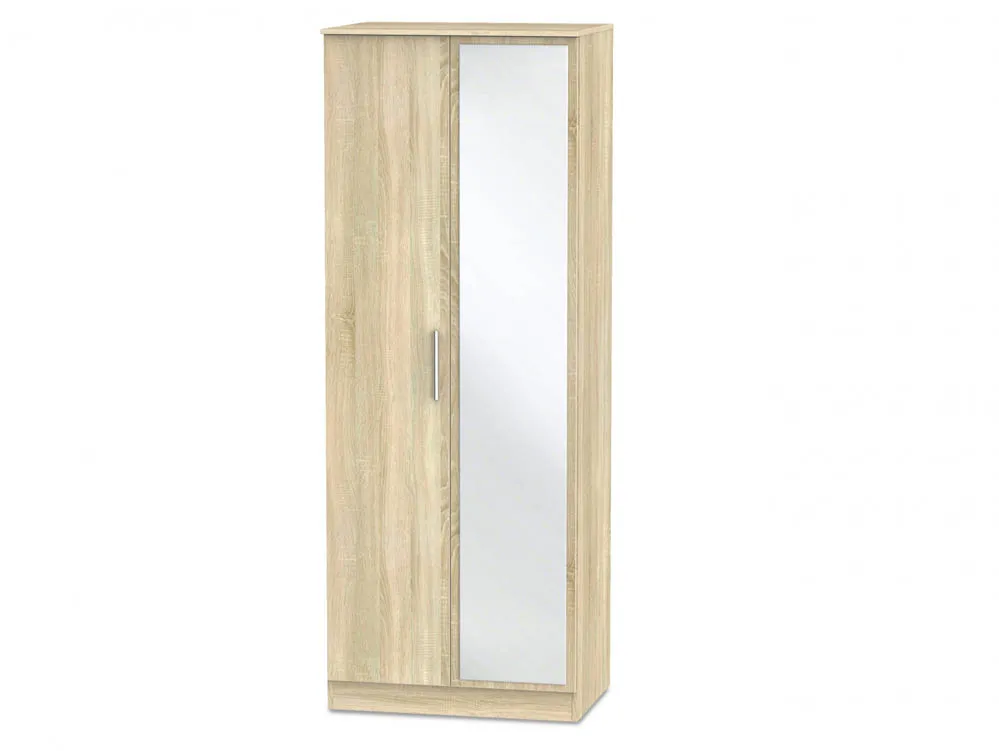 Welcome Welcome Contrast Tall 2 Door Mirrored Double Wardrobe (Assembled)