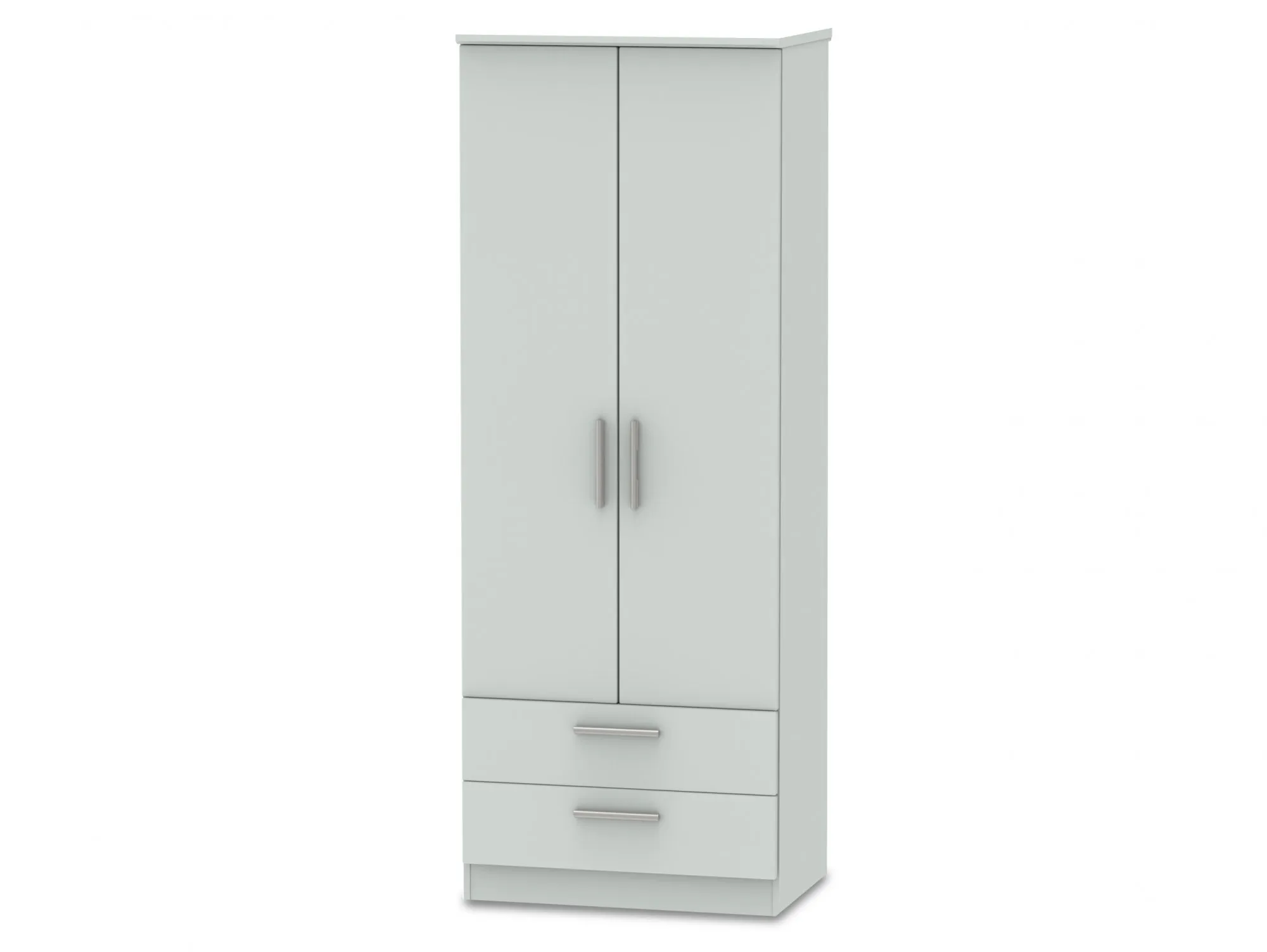 Welcome Welcome 2ft6 Knightsbridge Matt Grey 2 Door 2 Drawer Double Wardrobe (Assembled)