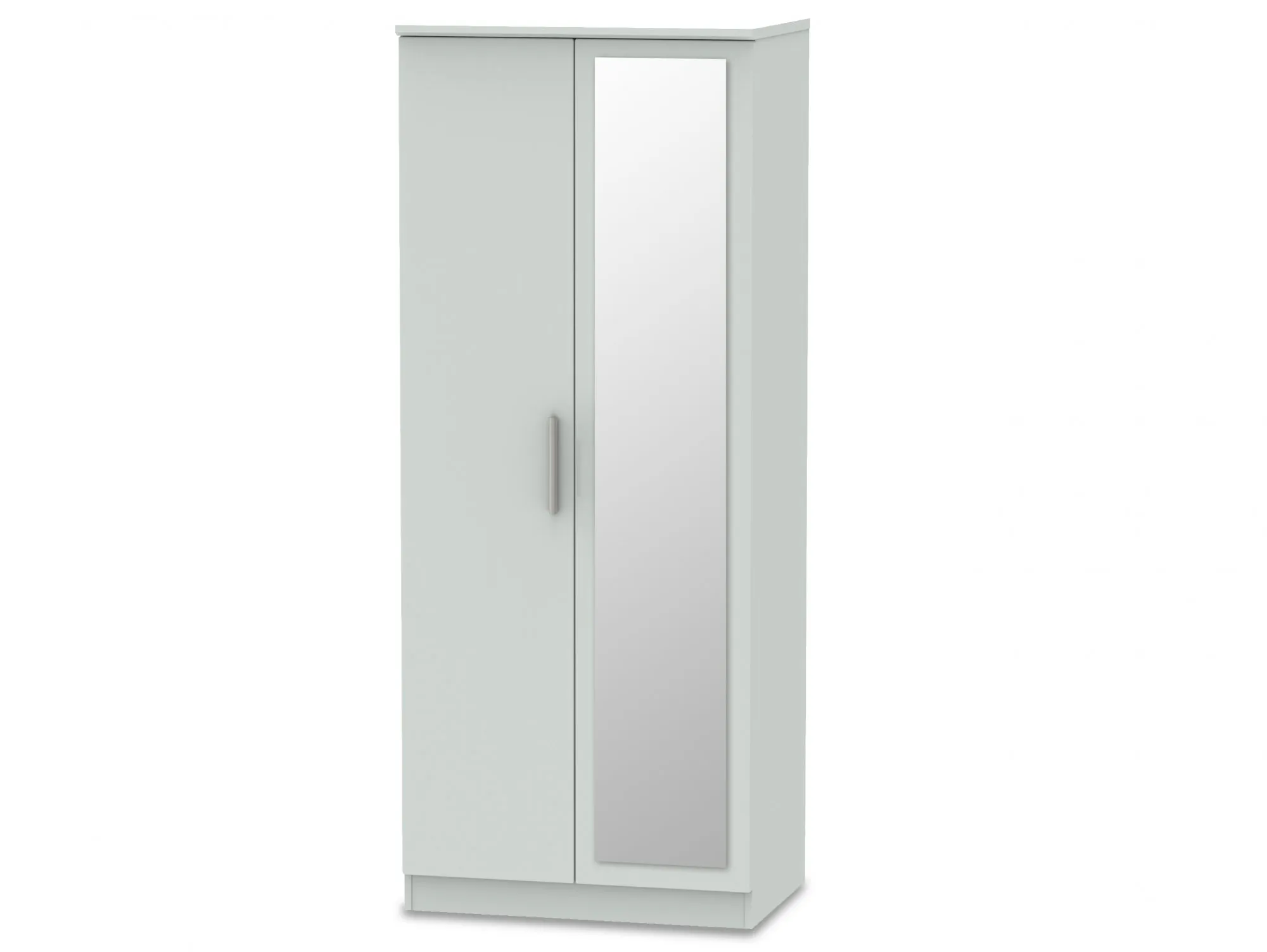 Welcome Welcome Knightsbridge Grey 2 Door Tall Mirrored Double Wardrobe (Assembled)