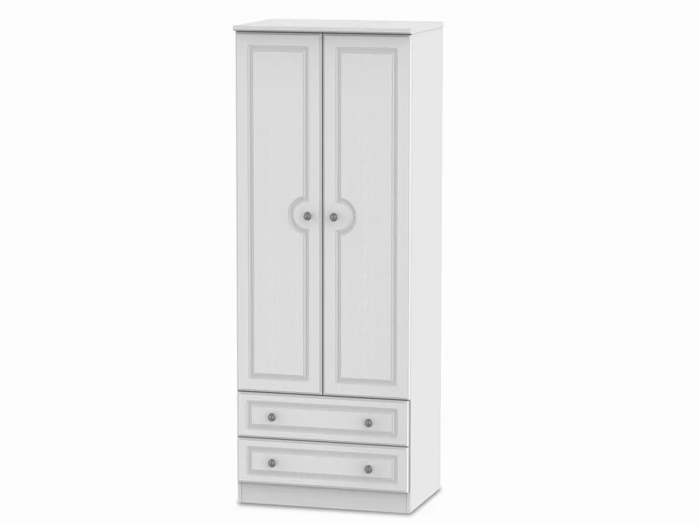 Welcome Welcome Pembroke White Ash 2 Door 2 Drawer Tall Double Wardrobe (Assembled)
