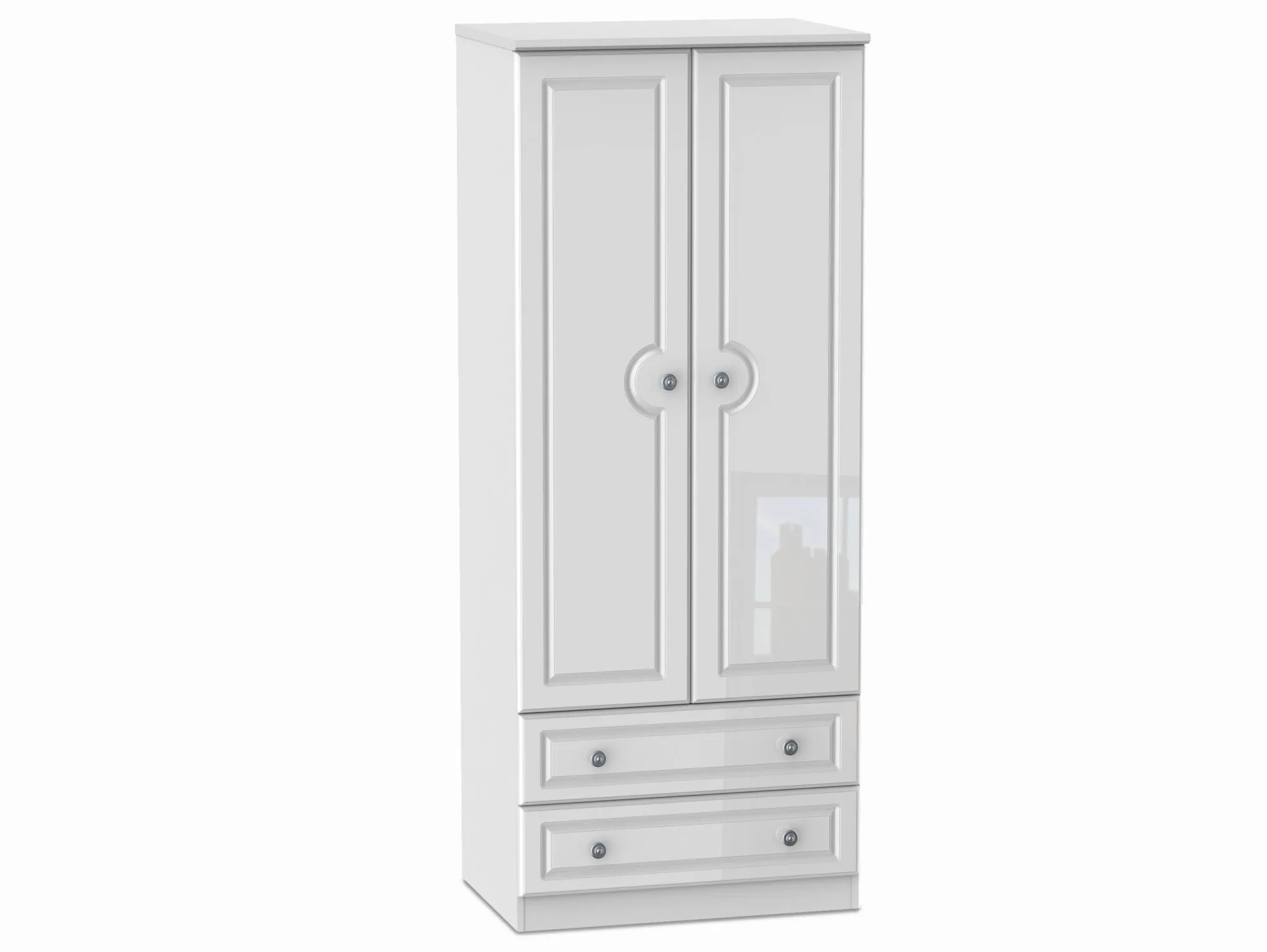 Welcome Welcome Pembroke White High Gloss 2 Door 2 Drawer Double Wardrobe (Assembled)