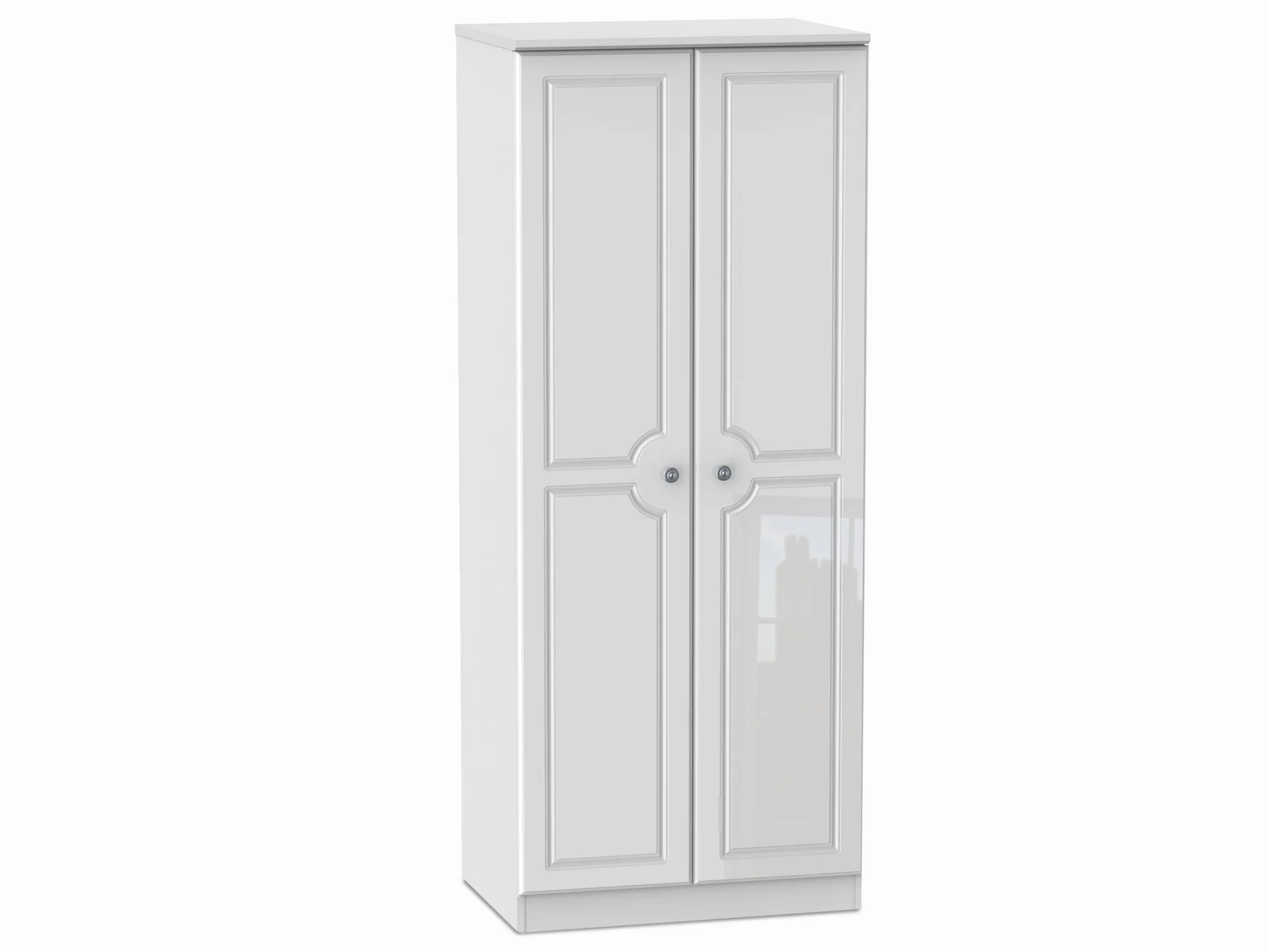 Welcome Welcome Pembroke White High Gloss 2 Door Tall Double Wardrobe (Assembled)