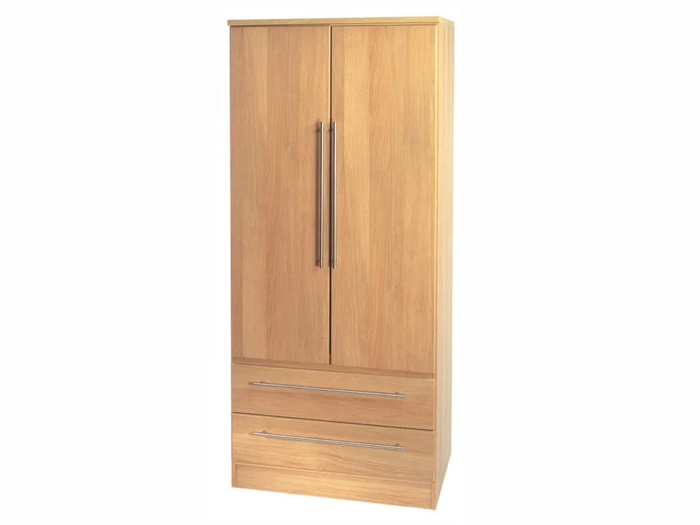 Welcome Welcome 2ft6 Sherwood 2 Door 2 Drawer Tall Double Wardrobe (Assembled)