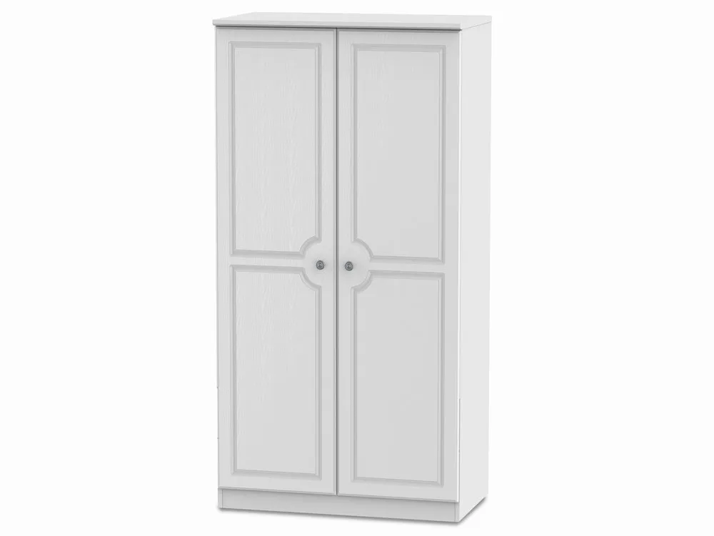 Welcome Welcome 3ft Pembroke White Ash 2 Door Double Wardrobe (Assembled)