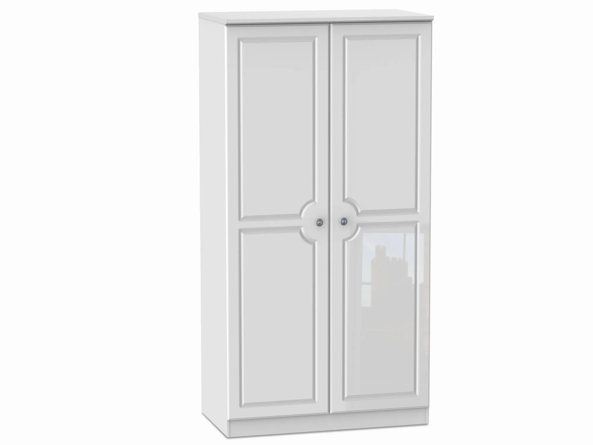 Welcome Welcome 3ft Pembroke White High Gloss 2 Door Double Wardrobe (Assembled)