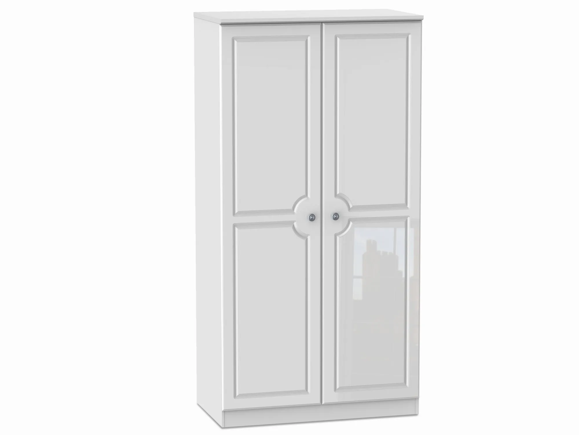 Welcome Welcome Pembroke White High Gloss 2 Door Double Wardrobe (Assembled)