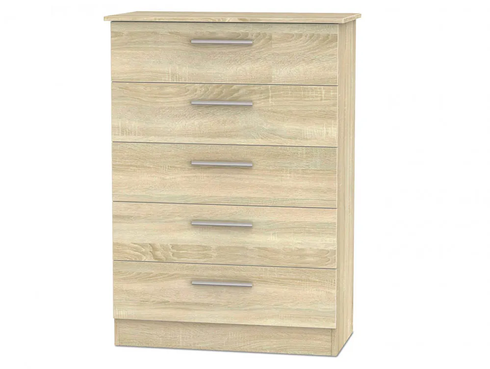 Welcome Welcome Contrast 5 Drawer Chest of Drawers (Assembled)