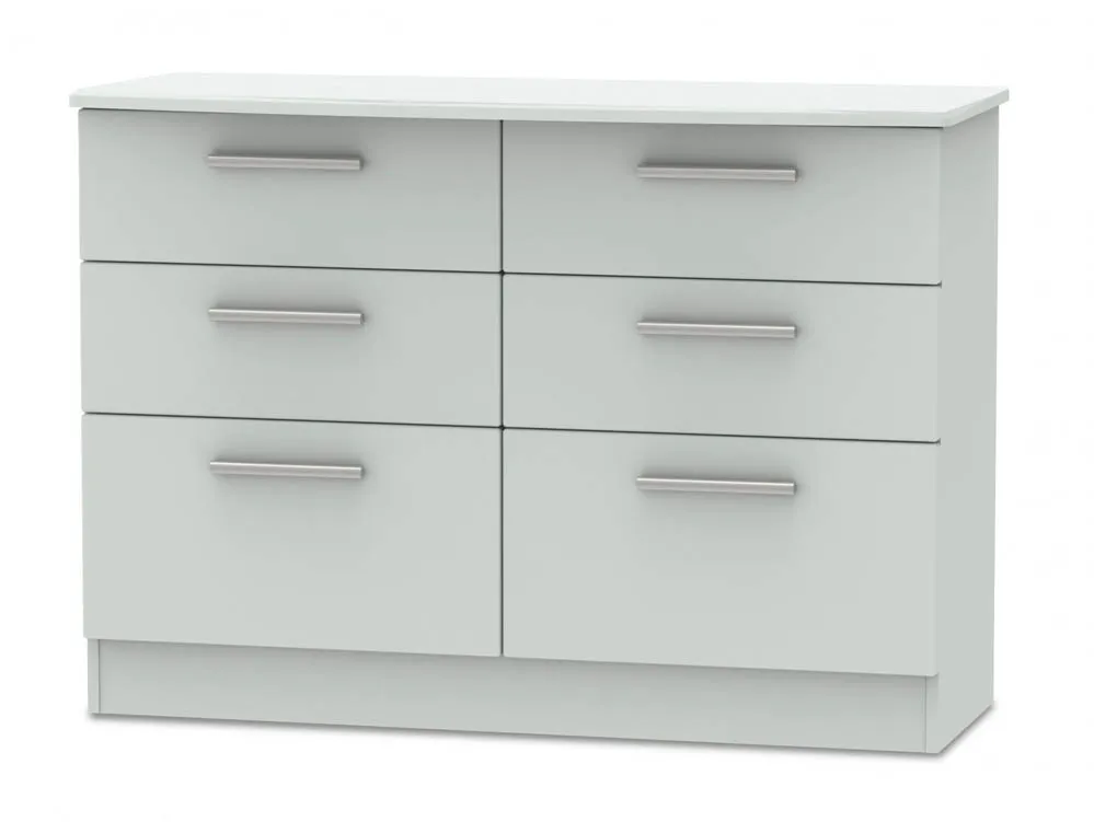 Welcome Welcome Knightsbridge Matt Grey 6 Drawer Midi Chest of Drawers (Assembled)