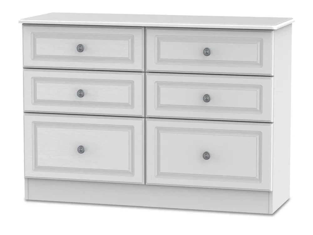 Welcome Welcome Pembroke White Ash 3+3 Drawer Midi Chest of Drawers (Assembled)