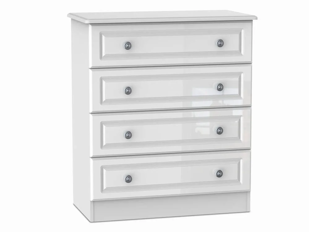 Welcome Welcome Pembroke White High Gloss 4 Drawer Chest of Drawers (Assembled)