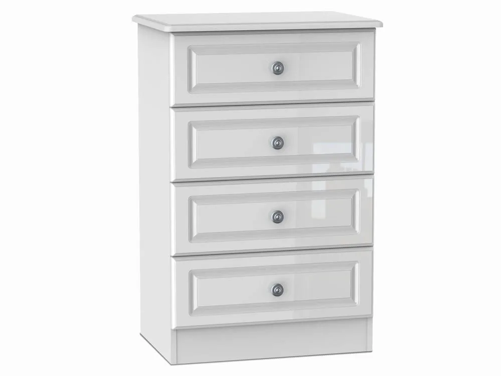 Welcome Welcome Pembroke White High Gloss 4 Drawer Midi Chest of Drawers (Assembled)