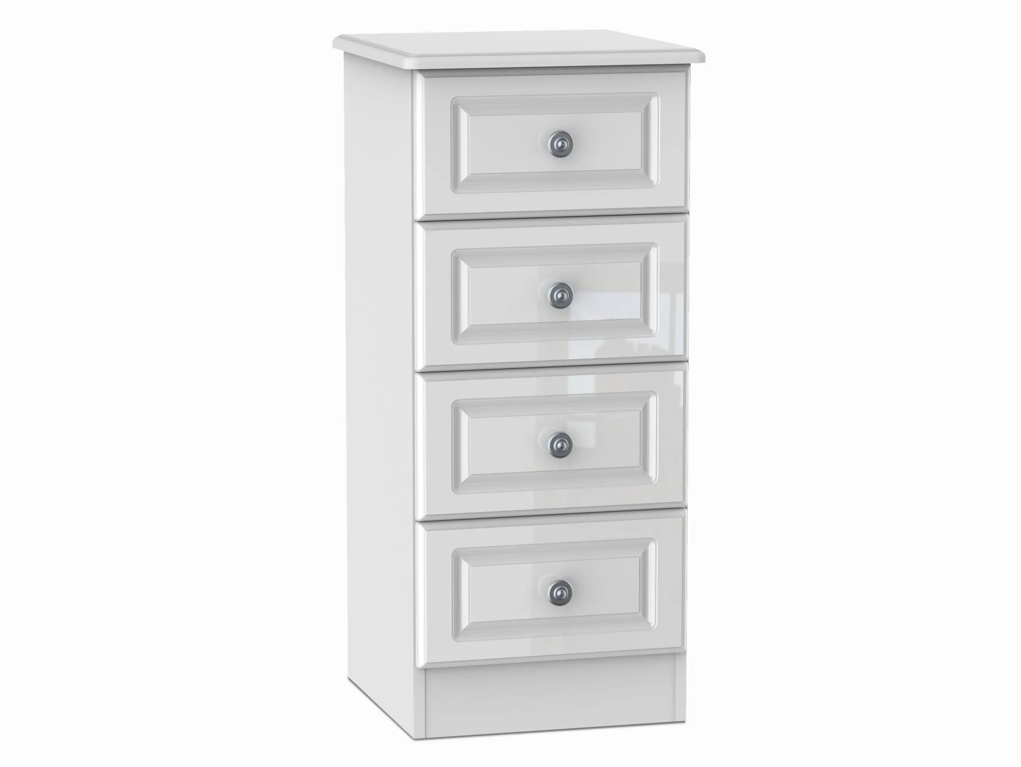 Welcome Welcome Pembroke White High Gloss 4 Drawer Narrow Chest of Drawers (Assembled)