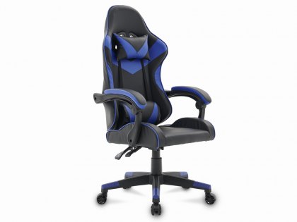 TGC Lagos Black and Blue Faux Leather Gaming Chair