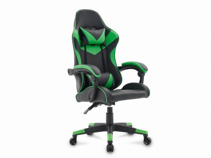 TGC Lagos Black and Green Faux Leather Gaming Chair