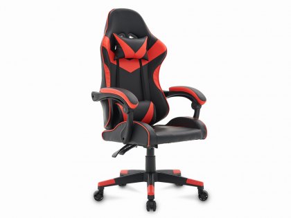 TGC Lagos Black and Red Faux Leather Gaming Chair